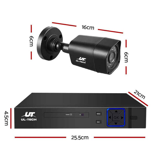 UL-TECH 1080P Security Camera System 4CH DVR with 4 CCTV Square Cameras