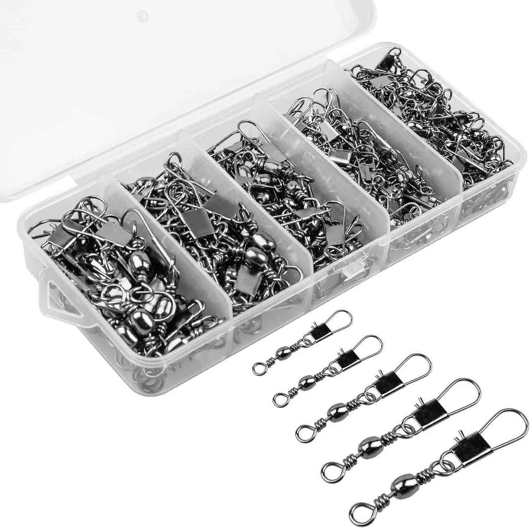 Fishing Snap Swivels Set - 200 Durable Connectors for Hassle-Free Fishing