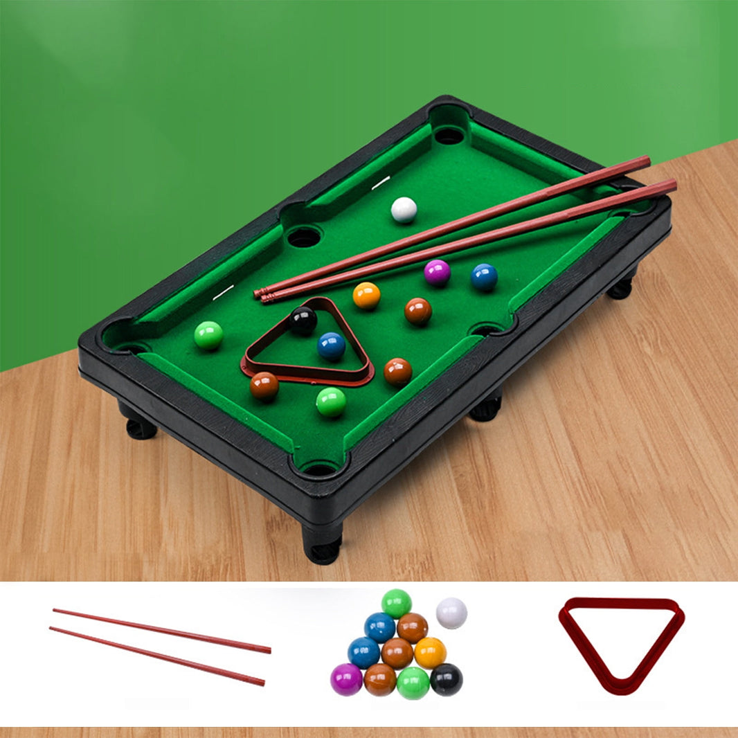 Lksixu Tabletop Pool, Mini Pool Table Table Billiards Game Set With 2 Sticks & 11 Balls Home Office Desk Stress Relief Games Children's Gifts,Travel-Friendly & Office Desk Games, Bartop, or Home Use 27.5x19.2x7.5cm(12x6.9x2.8in).