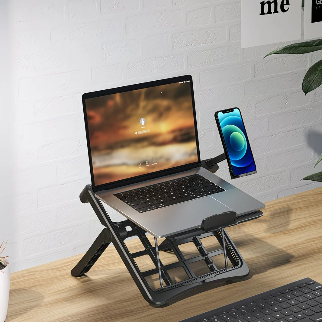 Adjustable Laptop Stand 17.3 Inch with Height Adjustment and Phone Holder