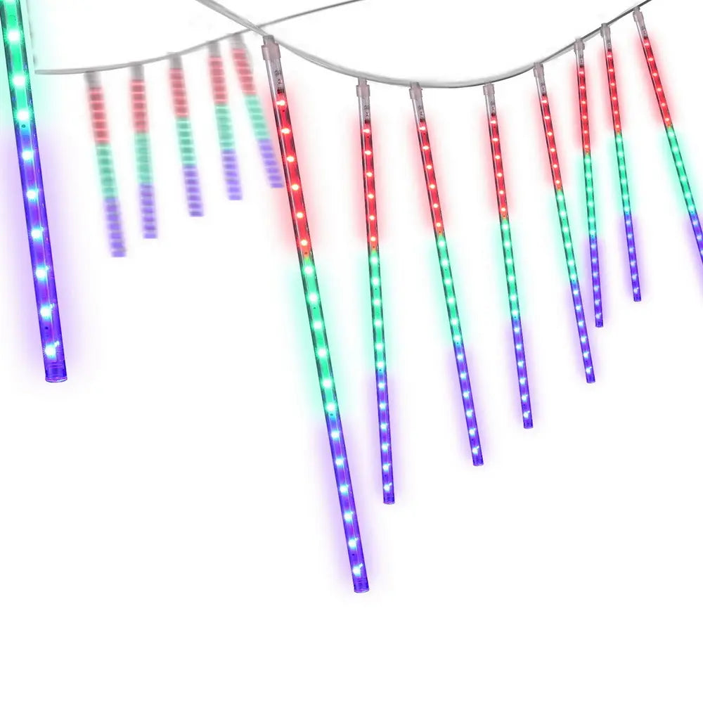 Transform Your Holidays with Jingle Jollys Christmas Shower Icicle Lights - 288 LED Dazzling Decoration