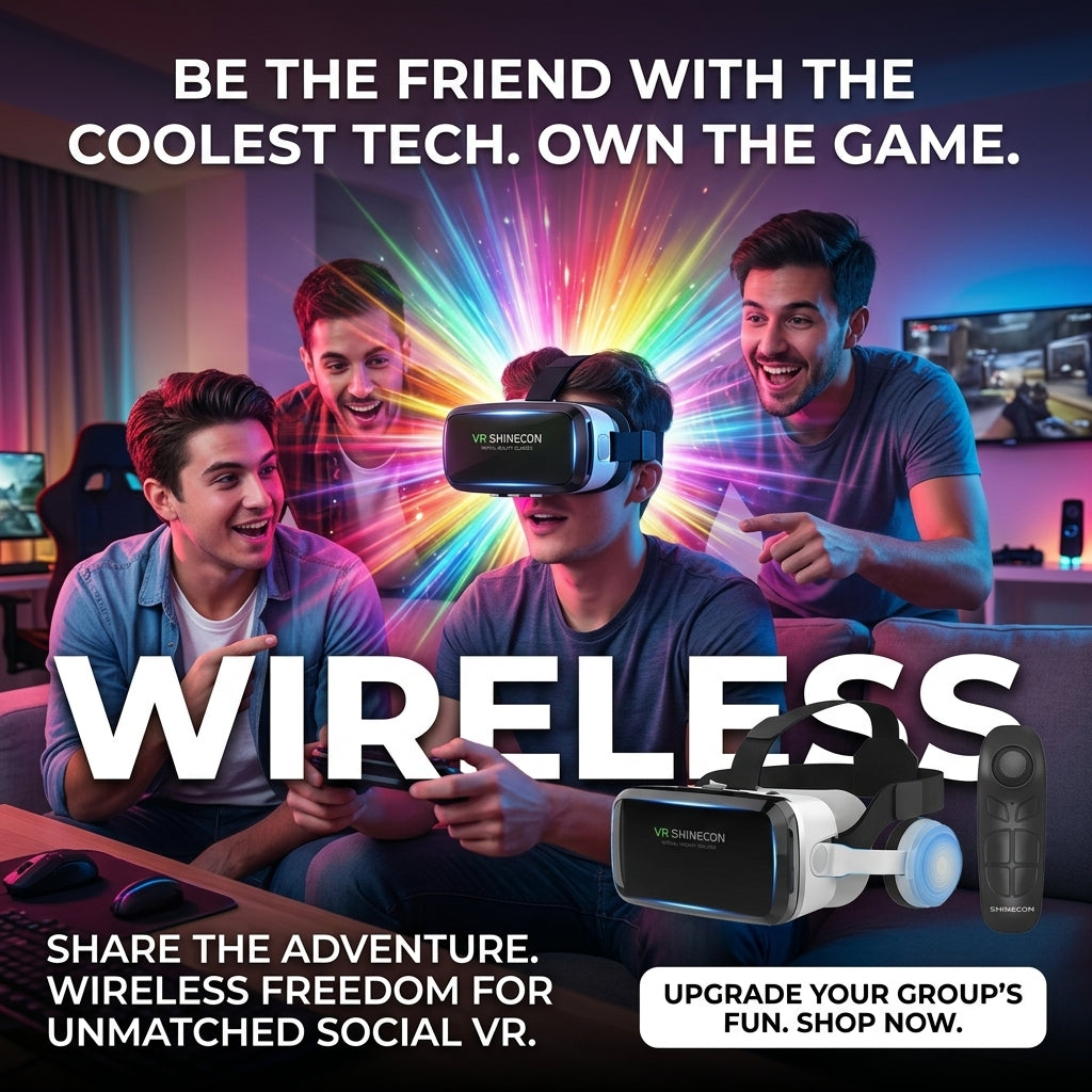 Wireless VR Headset - Compact 3D Bluetooth Headset
