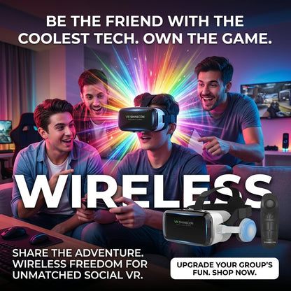 Wireless VR Headset - Compact 3D Bluetooth Headset