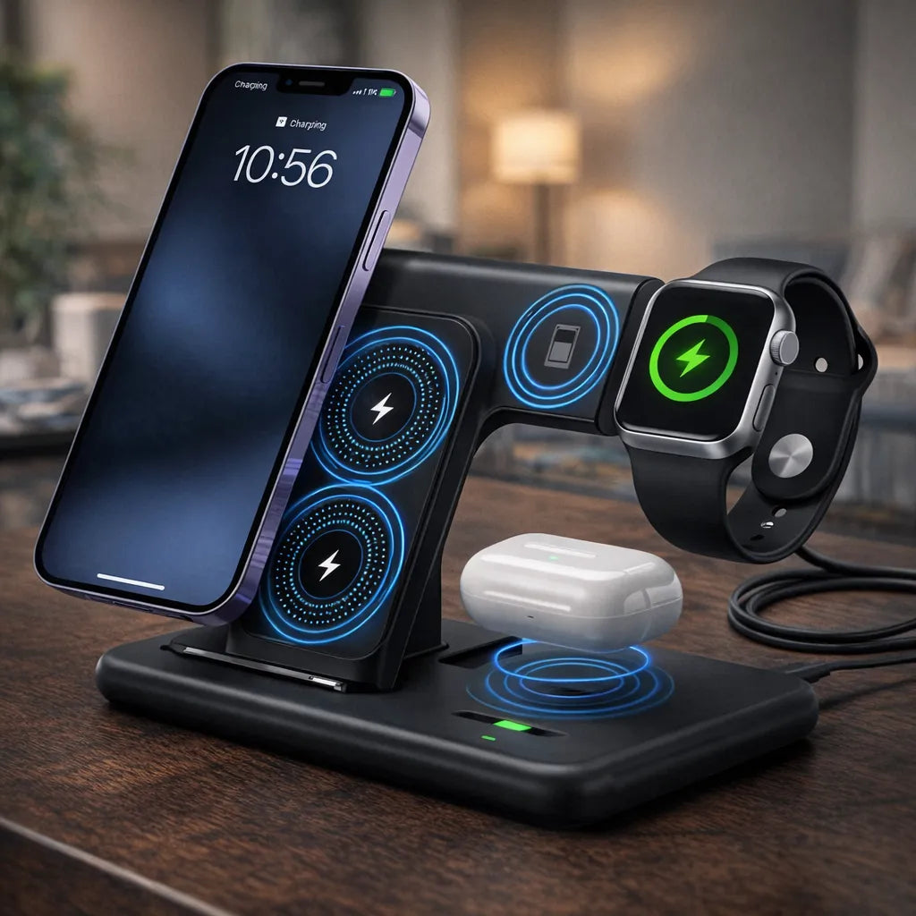 Experience Effortless Charging with Our 3-in-1 Wireless Charging Station