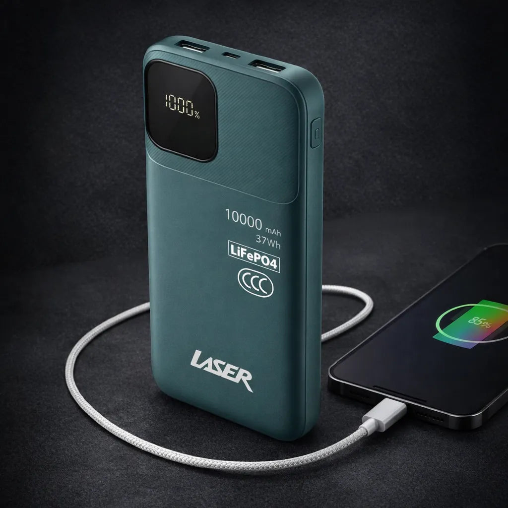 Laser 10000mAh Power Bank: Stay Powered Up On The Go!