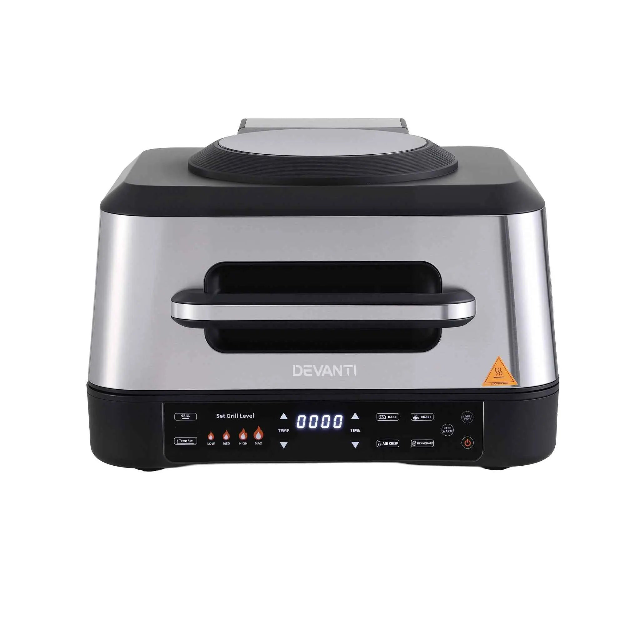 Devanti 5-in-1 Electric BBQ Grill Air Fryer, 2200W 8L Smart Thermometer