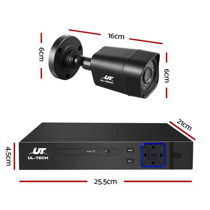 UL-TECH 1080P Security Camera System 4CH DVR with 4 CCTV Square Cameras