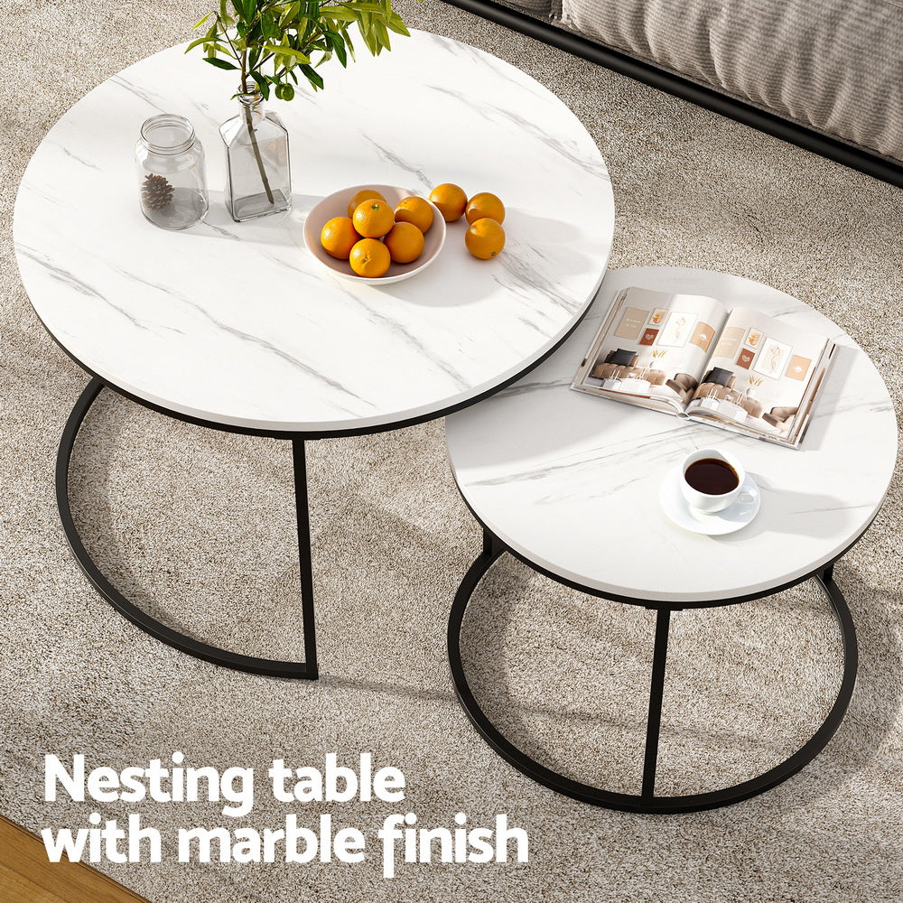 Elevate Your Space with Modern Marble Nesting Coffee Tables