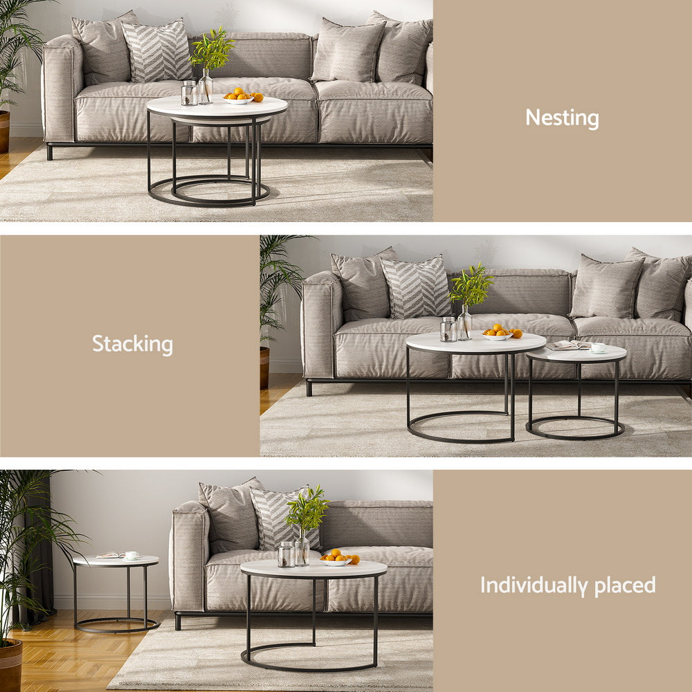 Elevate Your Space with Modern Marble Nesting Coffee Tables