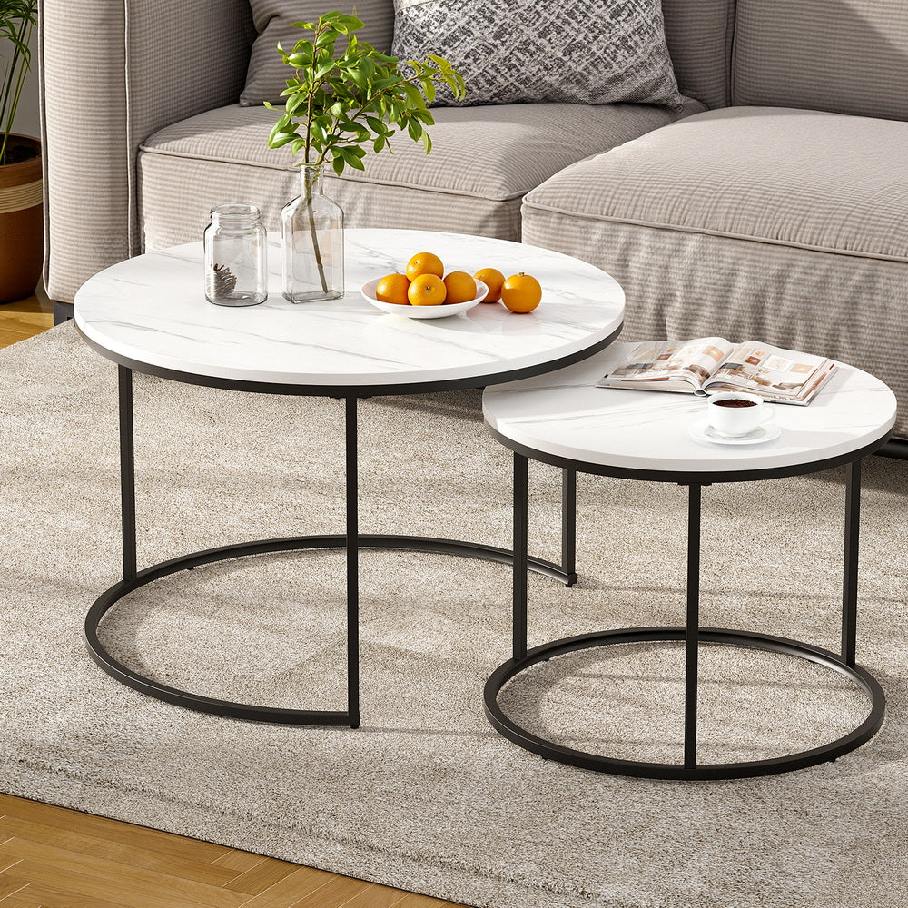 Elevate Your Space with Modern Marble Nesting Coffee Tables