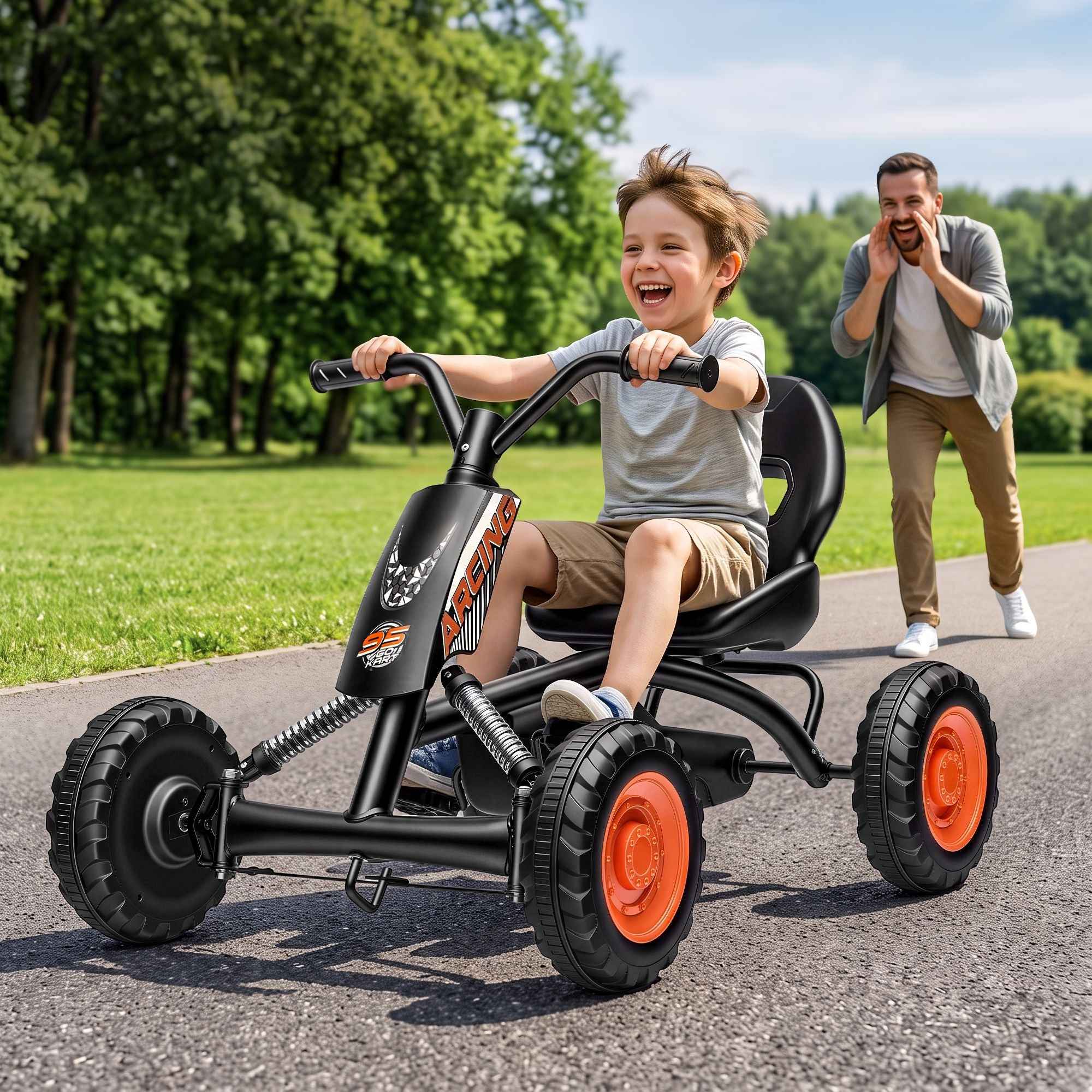 Experience Thrills with the Rigo Pedal Go Kart for Kids - Forward/Reverse Fun!