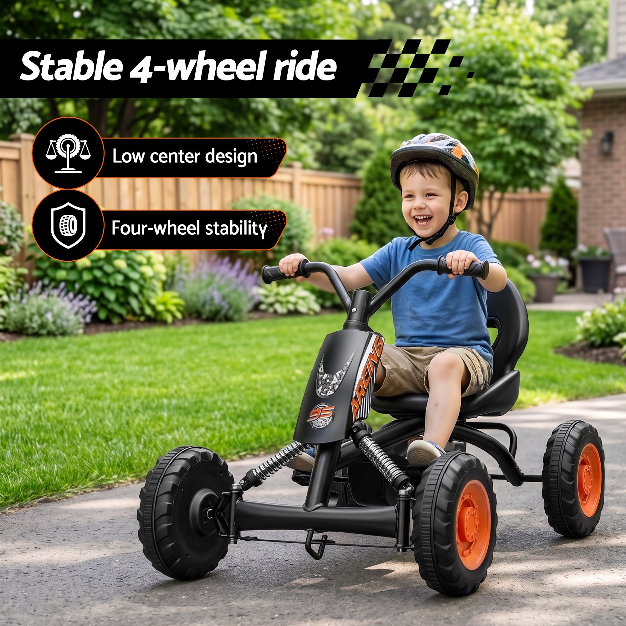 Experience Thrills with the Rigo Pedal Go Kart for Kids - Forward/Reverse Fun!