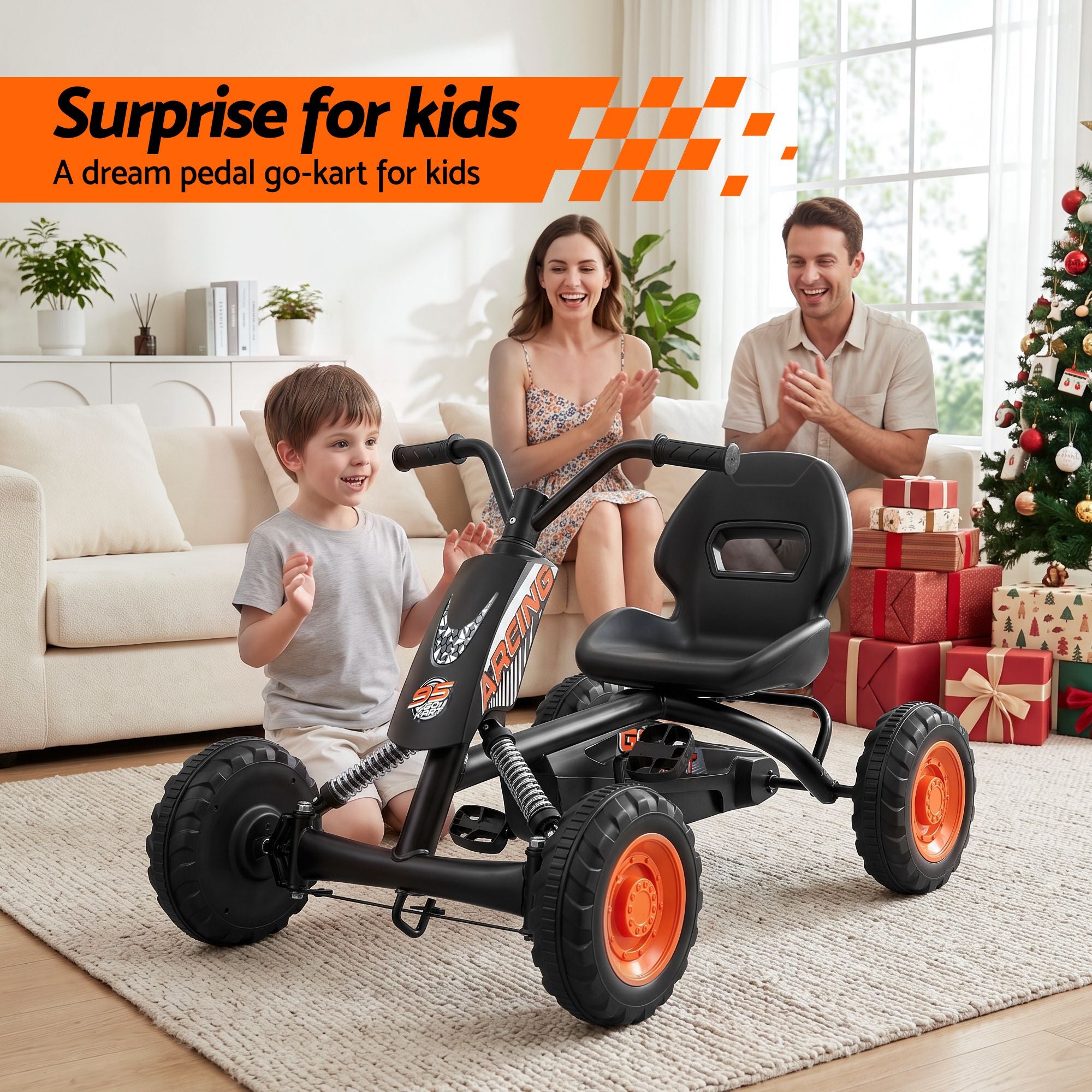 Experience Thrills with the Rigo Pedal Go Kart for Kids - Forward/Reverse Fun!