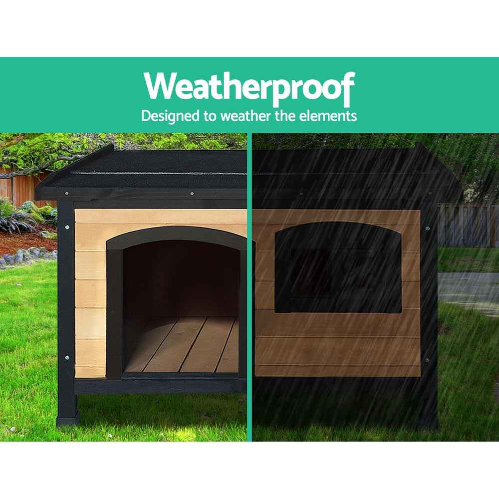 Large Wooden Dog Kennel - Waterproof Outdoor Indoor House Pet Puppy Crate Cabin