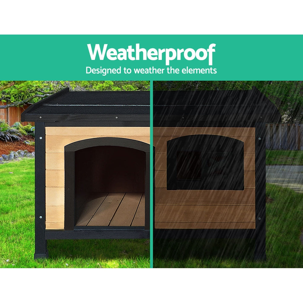 Large Wooden Dog Kennel - Waterproof Outdoor Indoor House Pet Puppy Crate Cabin