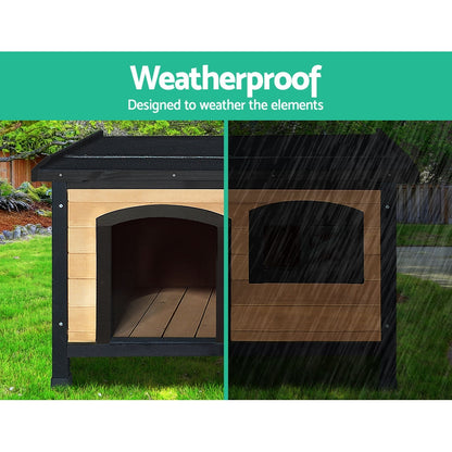 Large Wooden Dog Kennel - Waterproof Outdoor Indoor House Pet Puppy Crate Cabin