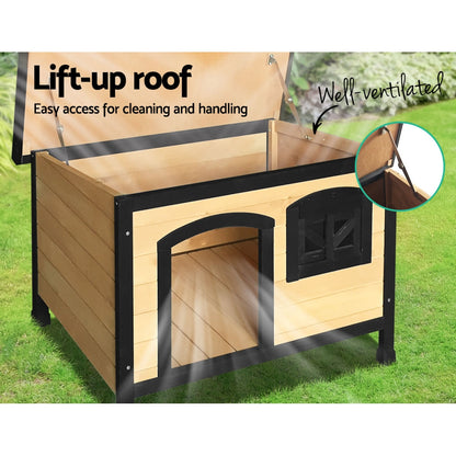Large Wooden Dog Kennel - Waterproof Outdoor Indoor House Pet Puppy Crate Cabin