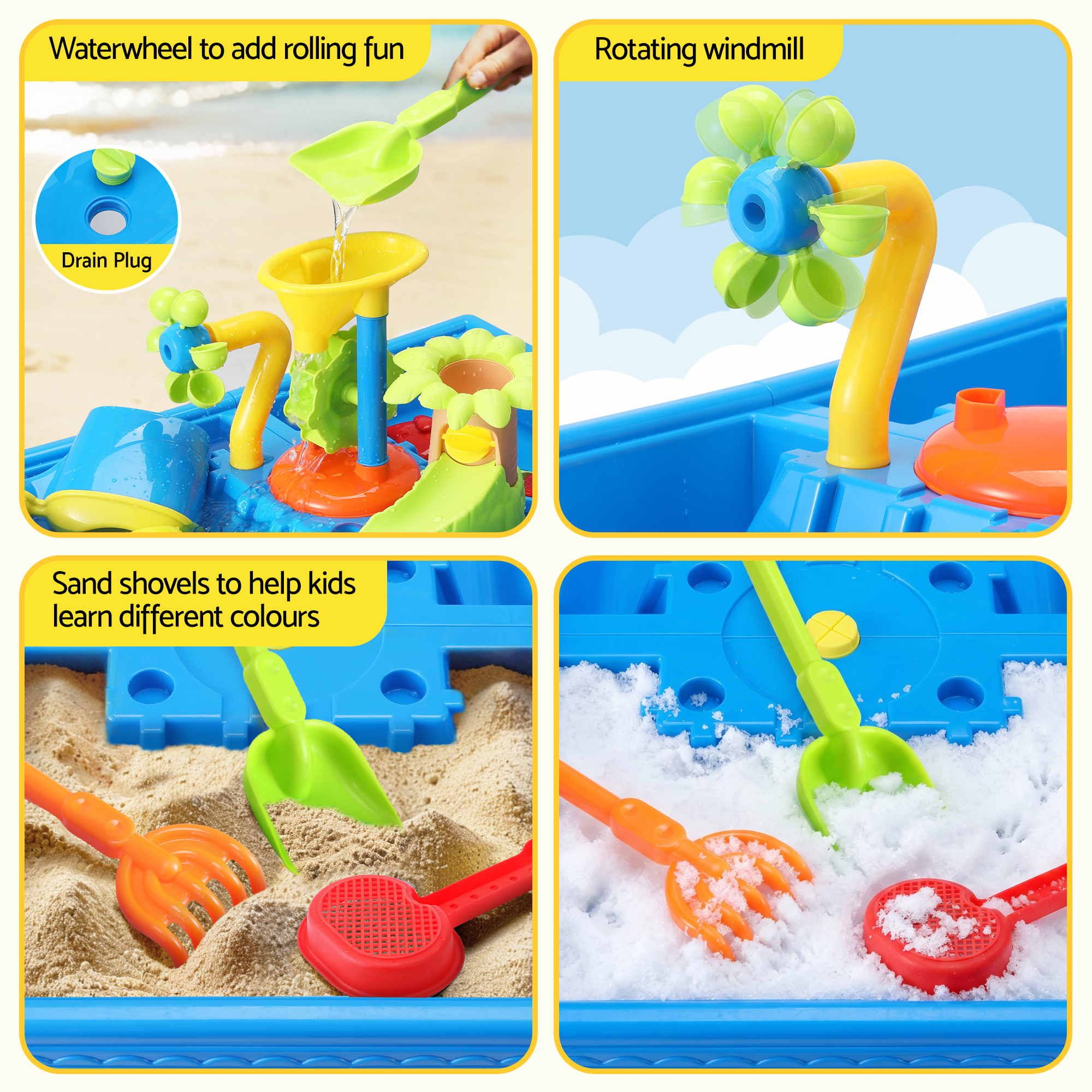 Keezi Ride On Digger Set with Sand and Water Table Sandpit Toys