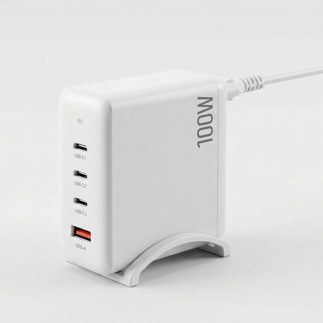 100W USB C Fast Charger - Devanti 4-Port GaN Desktop Station for Ultimate Convenience