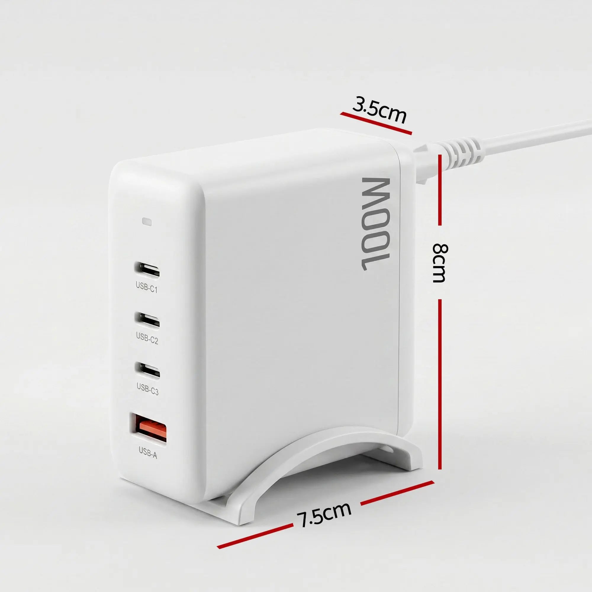 100W USB C Fast Charger - Devanti 4-Port GaN Desktop Station for Ultimate Convenience