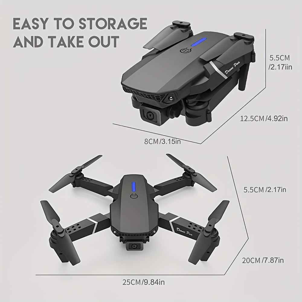 **E88 PRO All-in-One Gesture-Controlled Aerial Drone | Dual Adjustable HD Cameras + 3-Speed Wind Resistance + Touch-Free Operation, Smart Tracking with One-Click Editing, Perfect for Beginners and Outdoor Creativity**