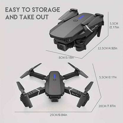**E88 PRO All-in-One Gesture-Controlled Aerial Drone | Dual Adjustable HD Cameras + 3-Speed Wind Resistance + Touch-Free Operation, Smart Tracking with One-Click Editing, Perfect for Beginners and Outdoor Creativity**