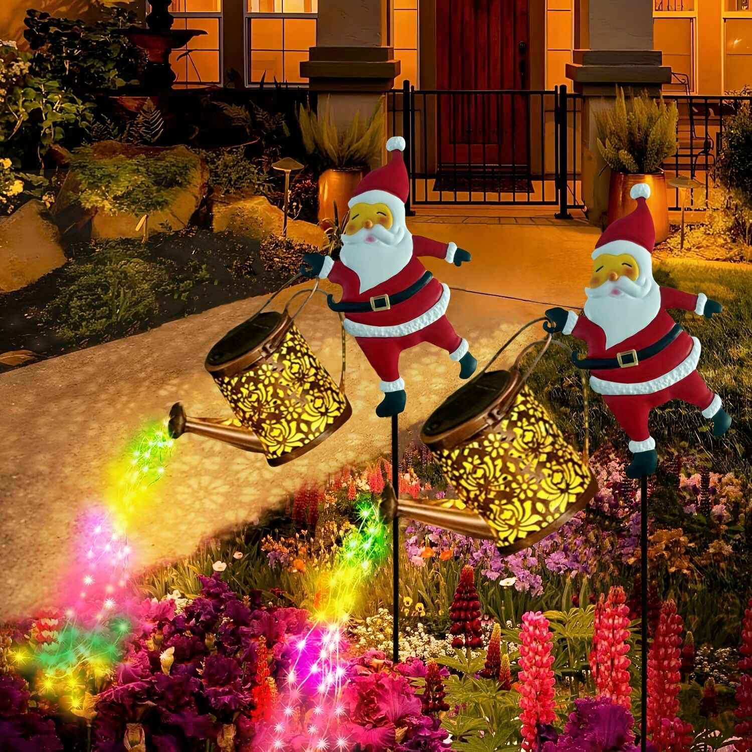 Outdoor Santa Claus Light with Water Sprinkler Effect
