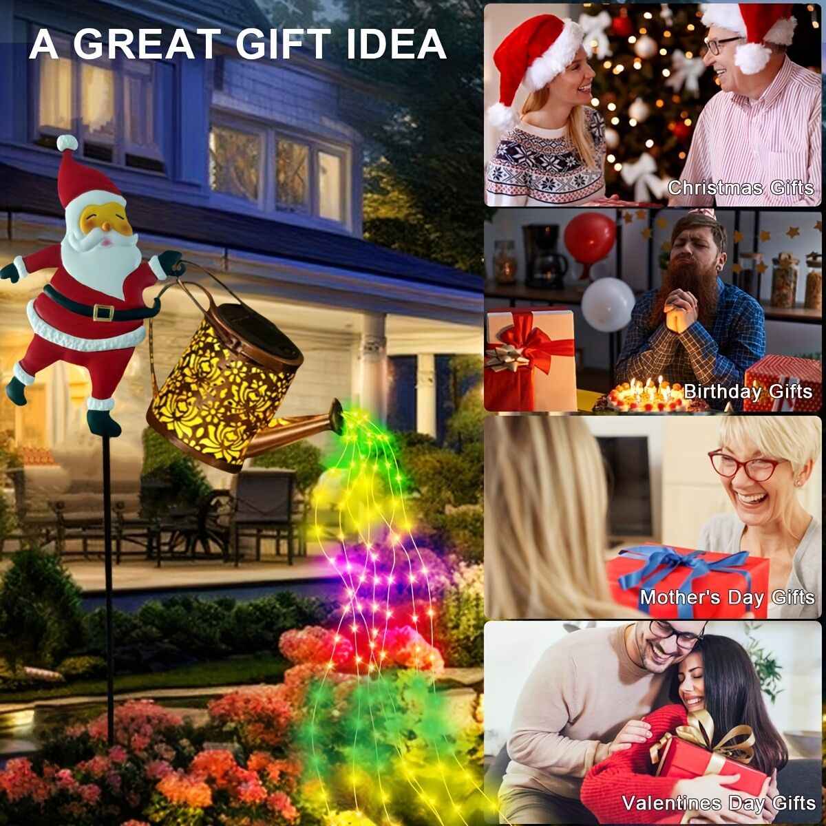 Outdoor Santa Claus Light with Water Sprinkler Effect