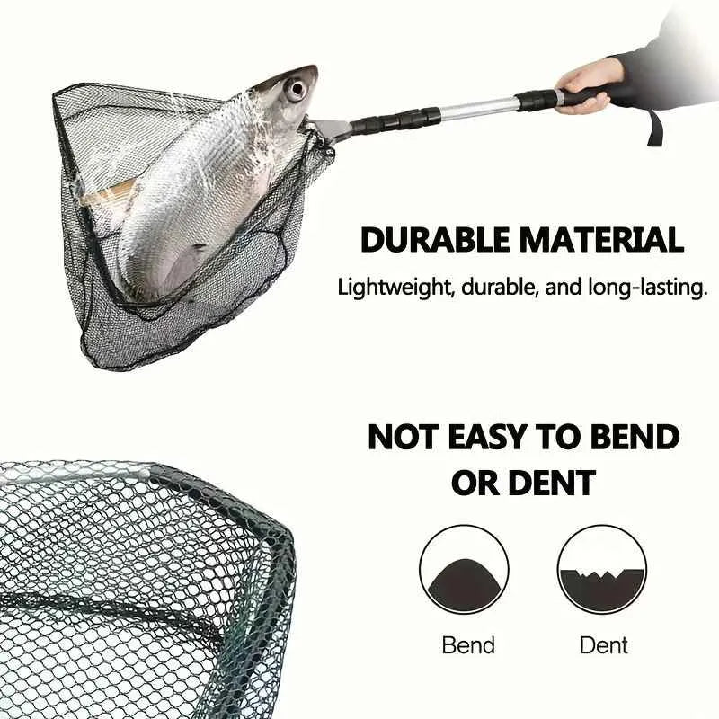 A multifunctional telescopic fishing net, the handle can be extended from 110 cm to 210 cm, which is very suitable for freshwater fishing, suitable for children and adults to use.