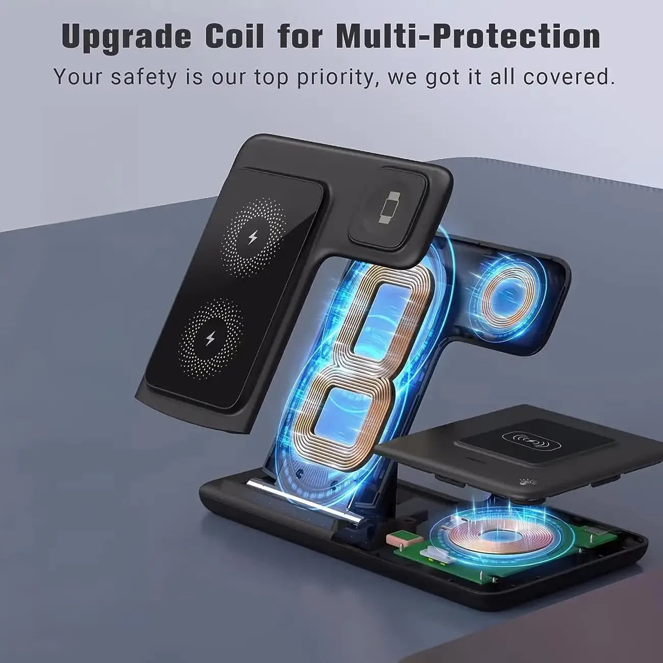 Experience Effortless Charging with Our 3-in-1 Wireless Charging Station