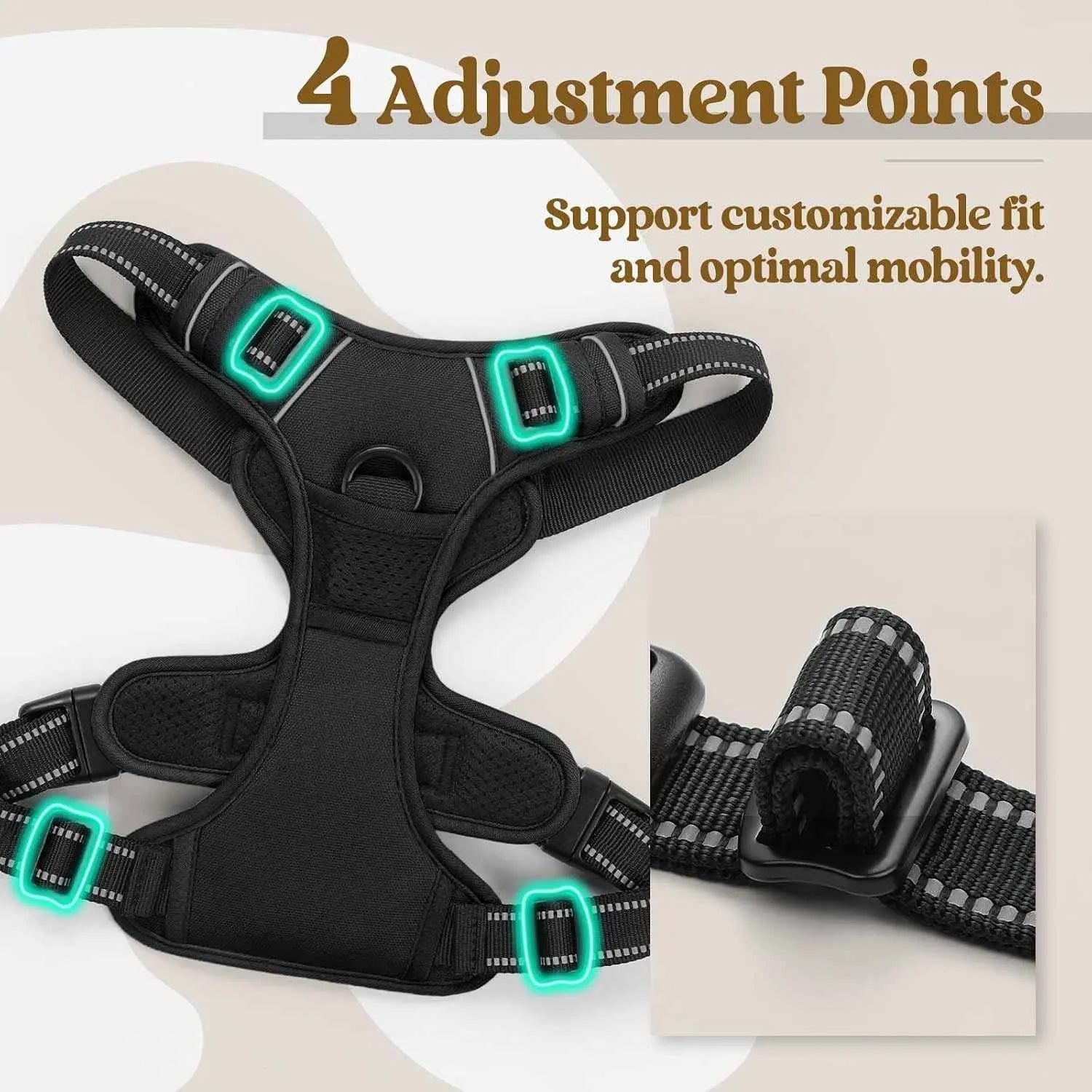 Adjustable Dog Harness for Outdoor Adventures – Comfort & Safety for All Dog Sizes