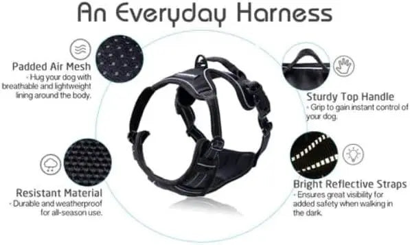 Adjustable Dog Harness for Outdoor Adventures – Comfort & Safety for All Dog Sizes