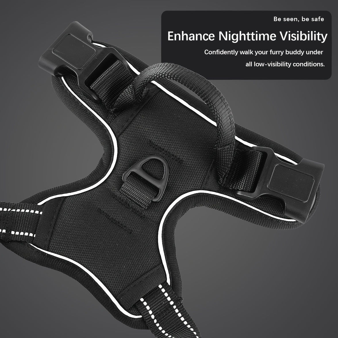 Anti-escape dog harness & leash, soft and comfortable breathable dog vest, reflective in the night, suitable for walking medium and large dogs.