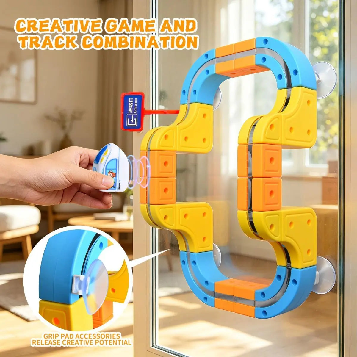 Magnetic Electric Train Set for Kids Ages 3-8, 168PCS Flexible Track Building Toy with Motorized Train, STEM Construction Gift for Boys and Girls