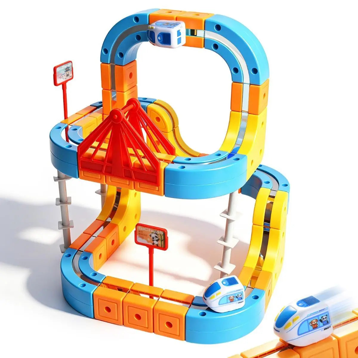 Magnetic Electric Train Set for Kids Ages 3-8, 168PCS Flexible Track Building Toy with Motorized Train, STEM Construction Gift for Boys and Girls