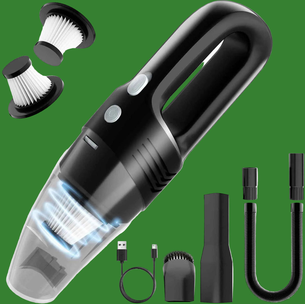 Portable Wireless Handheld Vacuum Cleaner, 11000PA High Power Mini Car Vacuum with Type-C Charging, 4000mAh Battery, 3 Nozzles & 2 Filters for Home Office Car Dust (Black)