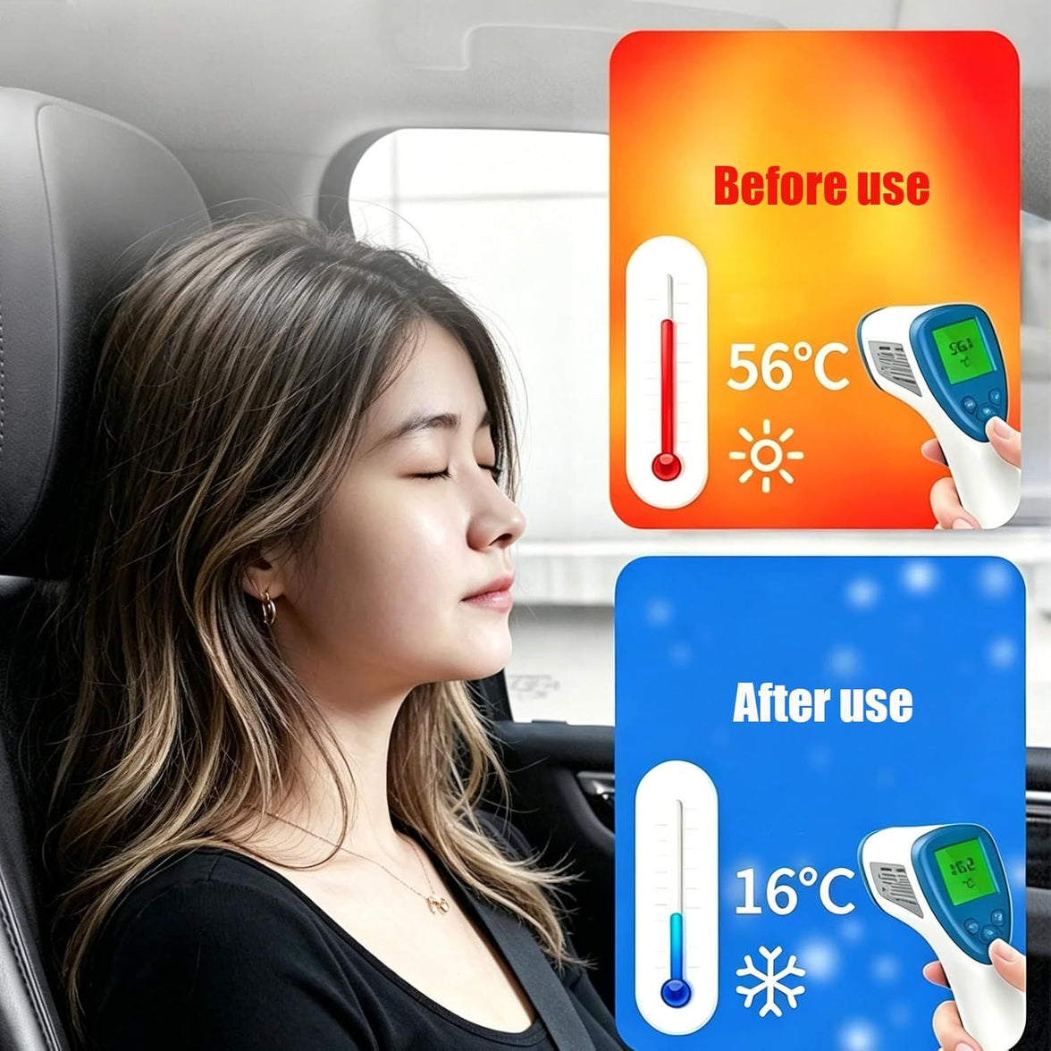 Universal Windshield Sun Shade for Sedans & Compact SUVs - Heat Insulation UV Protection Foldable Visor 140x70cm (Silver)