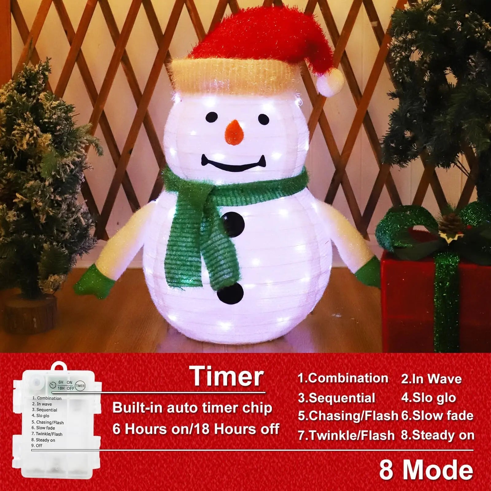 Brighten Your Holidays with the Lighted Christmas Snowman Lantern - 45 LED Illuminated Decoration