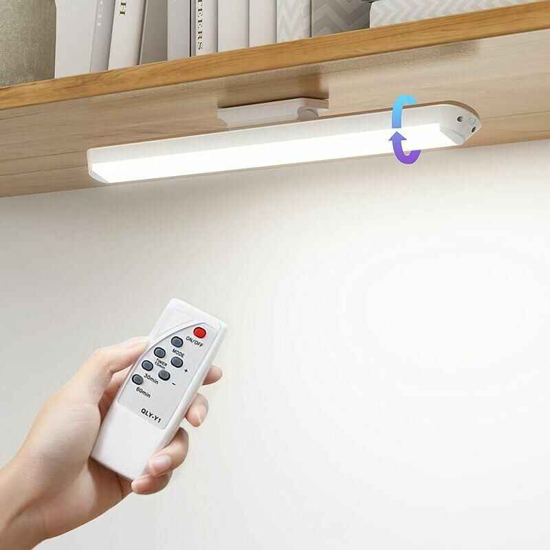 Dimmable LED Cupboard Light with Remote Control & Touch Rechargeable Wall Lamp - 34 cm