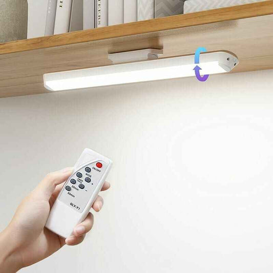 Dimmable LED Cupboard Light with Remote Control & Touch Rechargeable Wall Lamp - 34 cm
