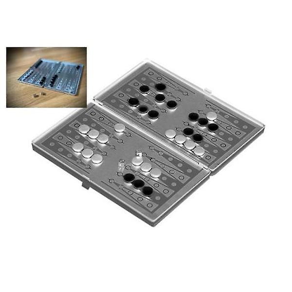 Magnetic Travel Backgammon Pocket Size Game - Perfect Silver Christmas Gift