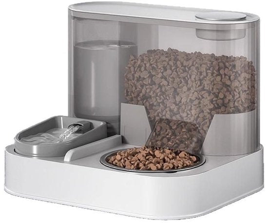 Water Bowl for Cat and Dog - Large Capacity Automatic Pet Feeder - Stainless Steel Double Bowl