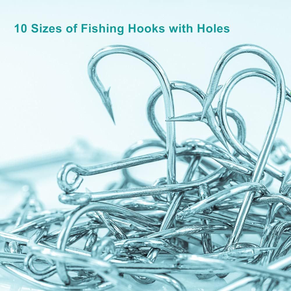 High Carbon Steel Barbed Fishing Hooks Set - 300 Piece Assortment for Ultimate Fishing Experience