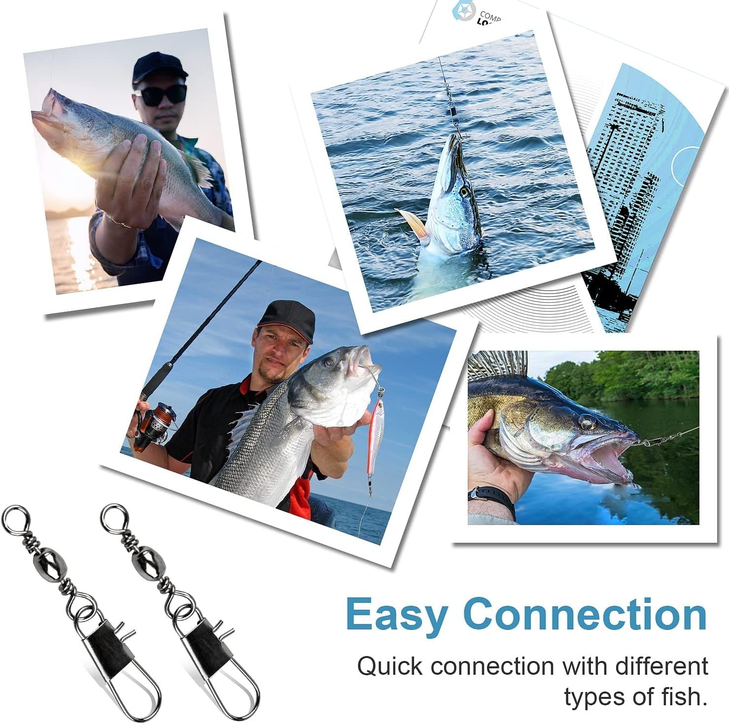 Fishing Snap Swivels Set - 200 Durable Connectors for Hassle-Free Fishing