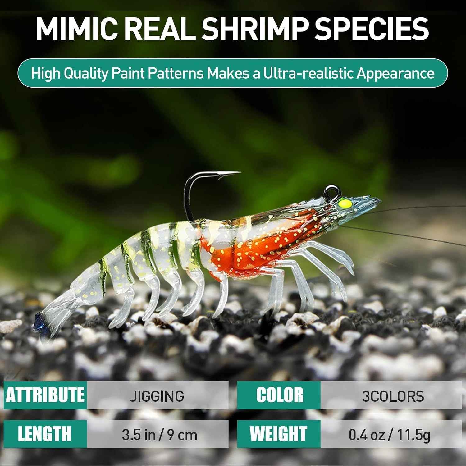 Pre Rigged Saltwater Soft Swimbait Lures with Jig Hooks, Tear Resistant TPE Baits for Redfish, Grouper, Bass, Trout and Freshwater Fishing