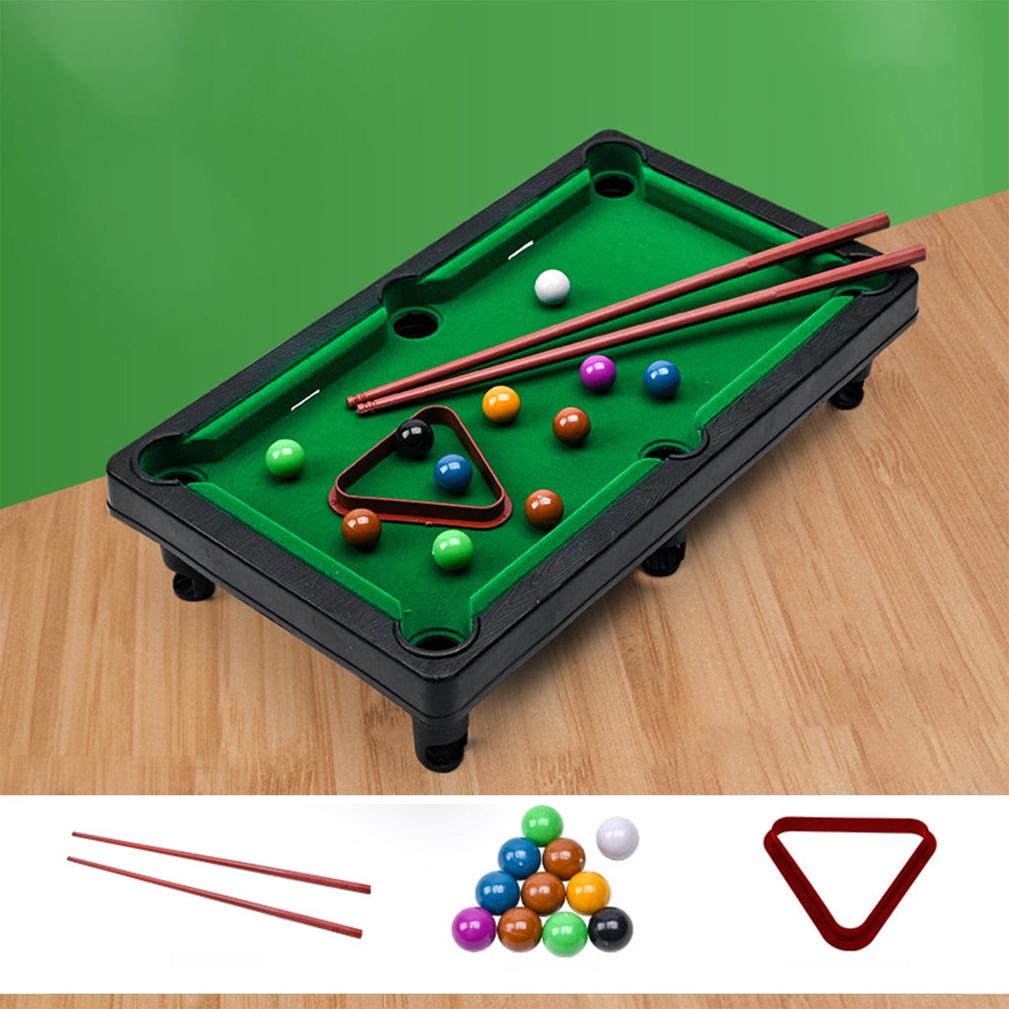 Lksixu Tabletop Pool, Mini Pool Table Table Billiards Game Set With 2 Sticks & 11 Balls Home Office Desk Stress Relief Games Children's Gifts，Travel-Friendly & Office Desk Games, Bartop, or Home Use 27.5x19.2x7.5cm(12x6.9x2.8in).