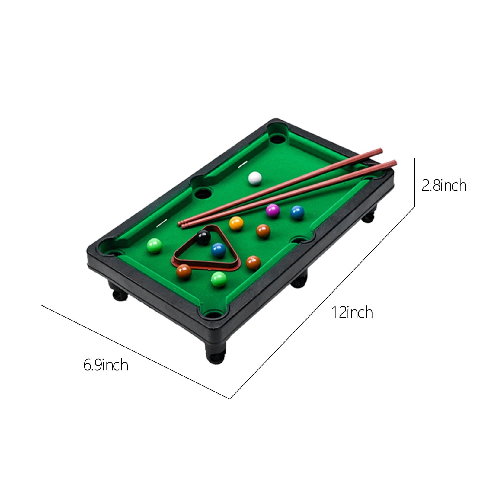 Lksixu Tabletop Pool, Mini Pool Table Table Billiards Game Set With 2 Sticks & 11 Balls Home Office Desk Stress Relief Games Children's Gifts，Travel-Friendly & Office Desk Games, Bartop, or Home Use 27.5x19.2x7.5cm(12x6.9x2.8in).