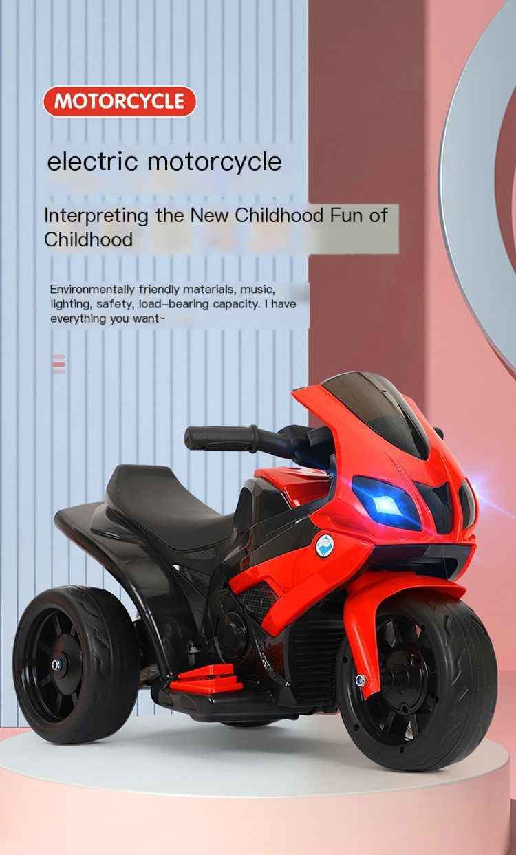 Electric Motorcycle Remote Control with Large Battery - Red Model