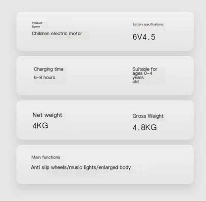 Electric Motorcycle Remote Control with Large Battery - Red Model