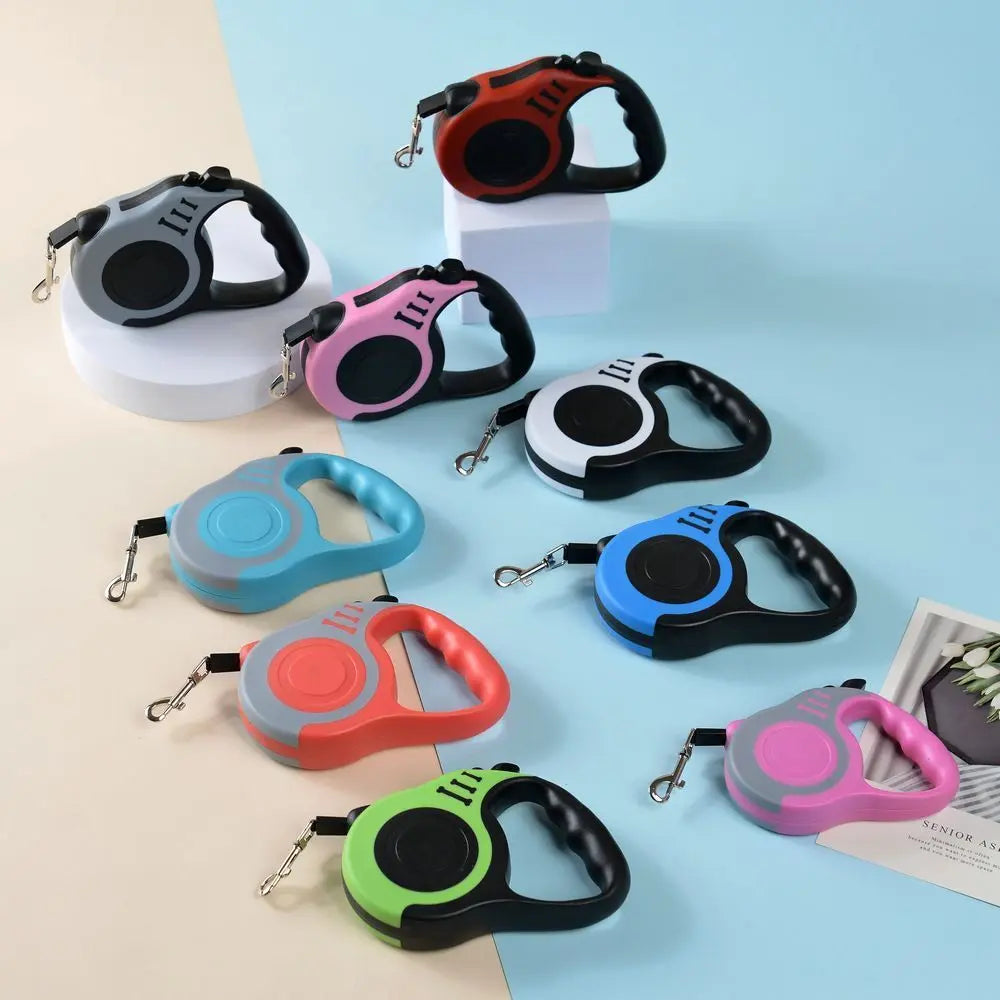 Blue 5m Premium Retractable Dog Leash | Christmas Bright Long Walk Gift | Upgraded Automatic Extendable Pet Leash Blister Card Pack